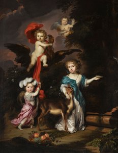Portret van vier kinderen als Ceres, Ganymedes, een cherub en Diana